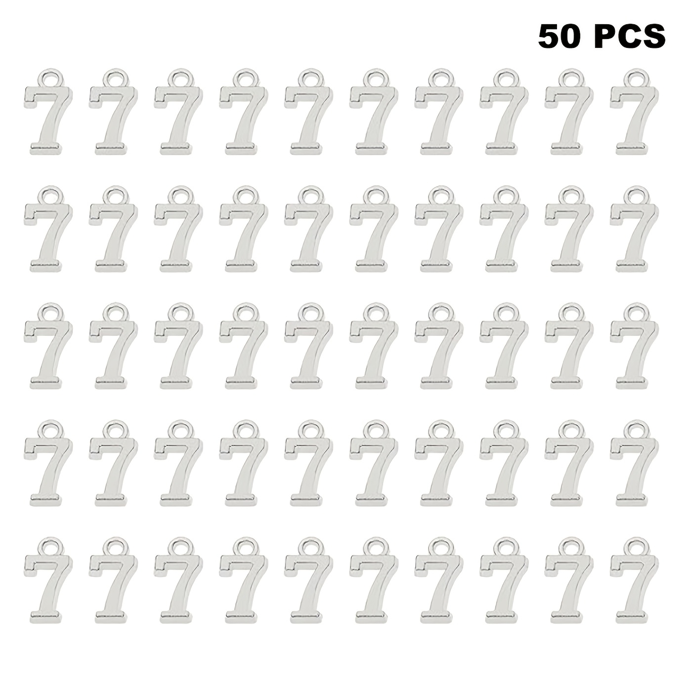 TEMU Lot de 50 breloques en alliage métallique pour création de bijoux DIY, porte-clés, broche, bracelet, bracelets de montre, collier, boucle