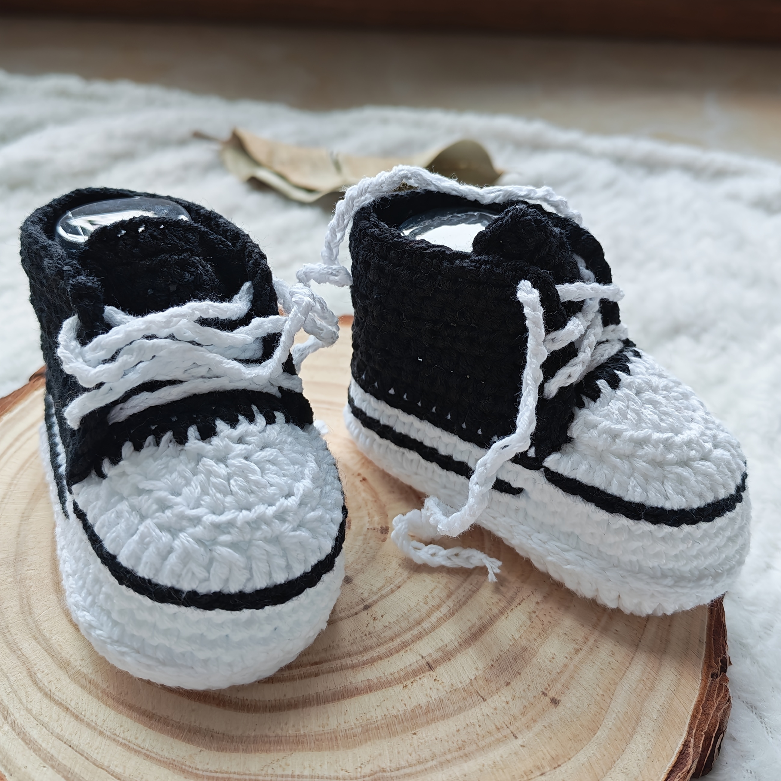 TEMU Handmade First Walking Shoes - Soft-soled Walking With Lace-up Closure, Low- To Walk Sneakers, Soft Sole For Fall & Motor Skills Development, Breathable Fabric (ideal For 1 Steps Gift)