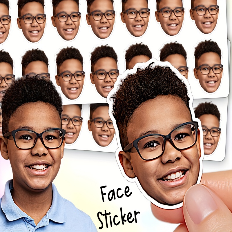 

Custom Face Stickers - Personalized Portrait Decals | Waterproof Pvc | Funny Photo Gift Idea For Daily Office Use