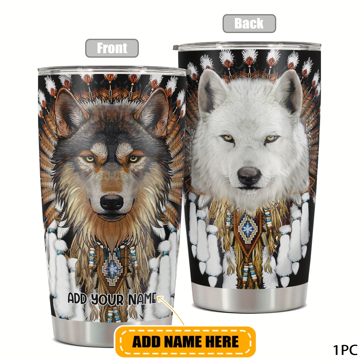 

Wolf 's 20oz - Personalized & , For , , Christmas Gifts For Men, Women, , Coworkers - Metal, Bpa-free, For