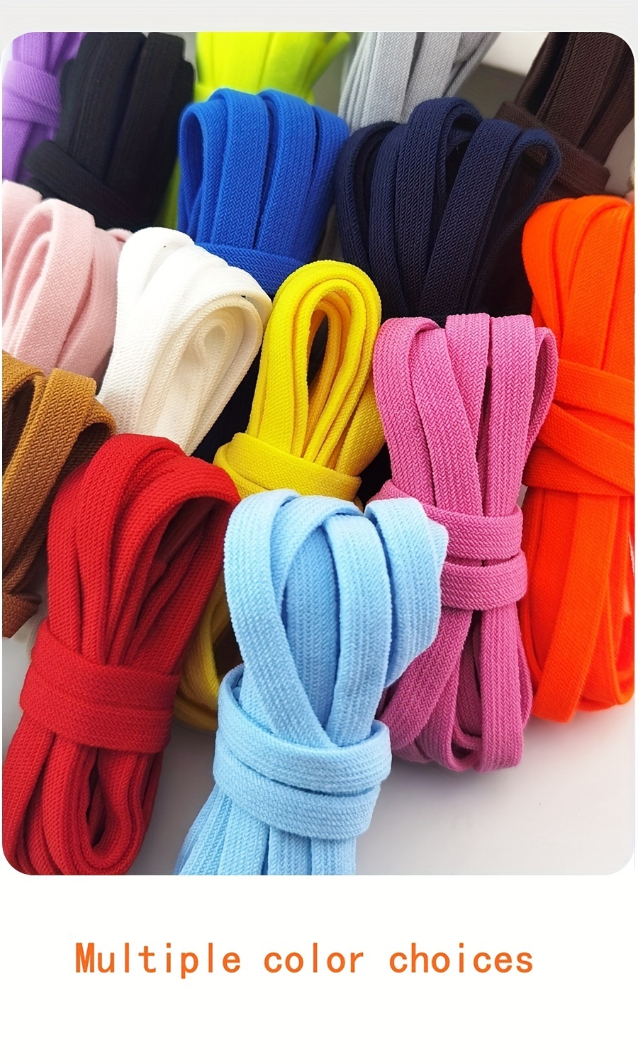 Casual Style Elastic Shoe Laces with Metal Buckles, 8mm Spandex, Hand Washable, Hollow Detail, Woven Lightweight Solid Color Shoe Strings - 1 Pair