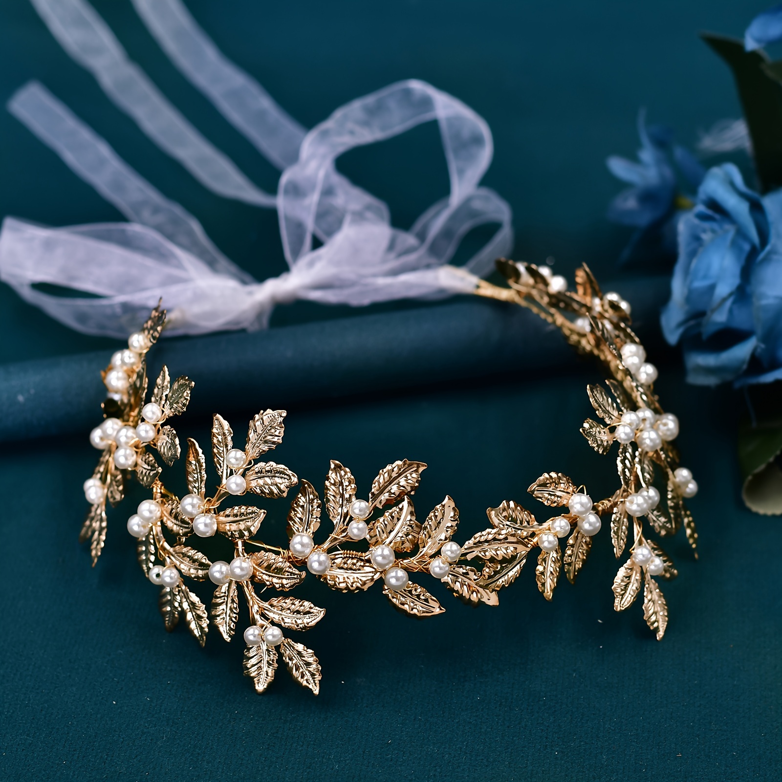 Romantic Alloy Wedding Tiara With Pearls