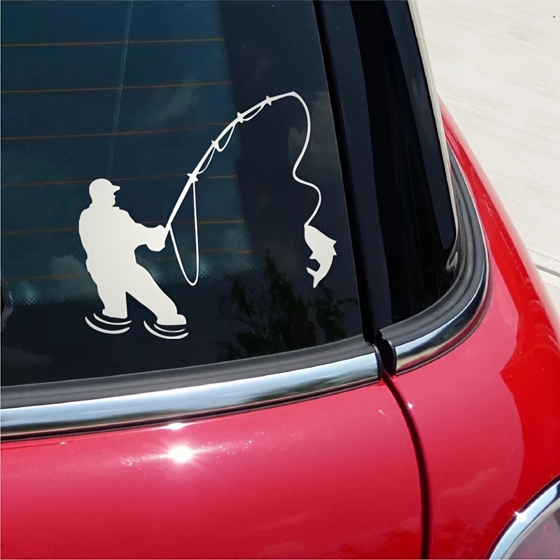 Image of Funny Car Sticker Fishing Fisherman Waterproof Vinyl Decal For Auto Car Stickers Styling