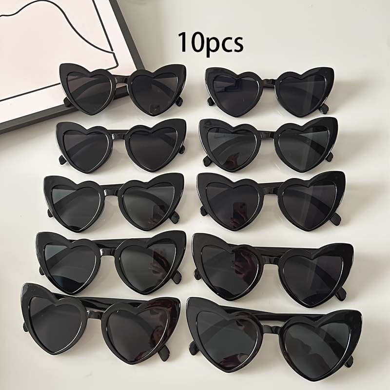 

10pcs Cute Heart Shaped Glasses Funny Love Birthday Party Friends Party Couple Decoration Glasses For Music Festival