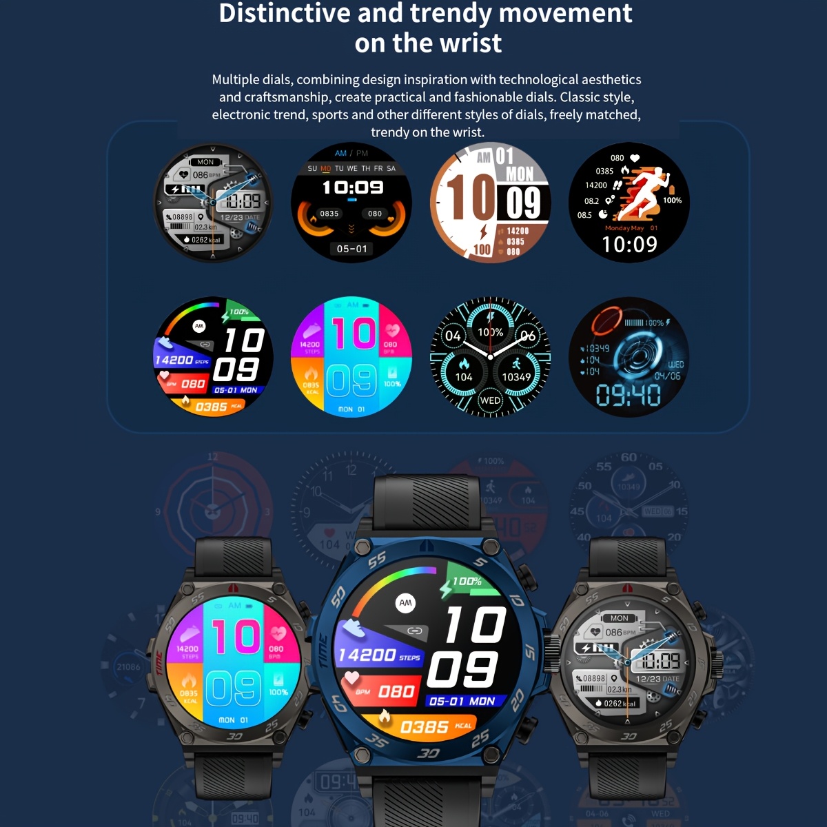 3.86cm 2-in-1 Smart Watch with Built-In Earbuds – Fitness Tracker, Long Battery Life, Wireless Calls, Wireless 5.0, Monitor, Step Counter, Weather Updates, Magnetic Charging, Compatible with Android & iPhone, Sports Smartwatch for Men and Women