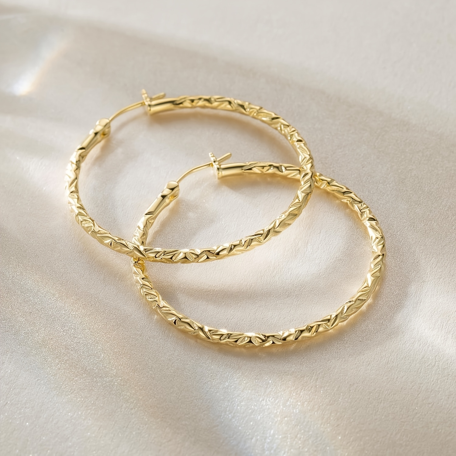 925 sterling silvery 9g 18k golden plated 40mm traditional   earrings gift for women girlfriend mom   daughters on birthday anniversary valentines day and christmas   with a   box Product details 5
