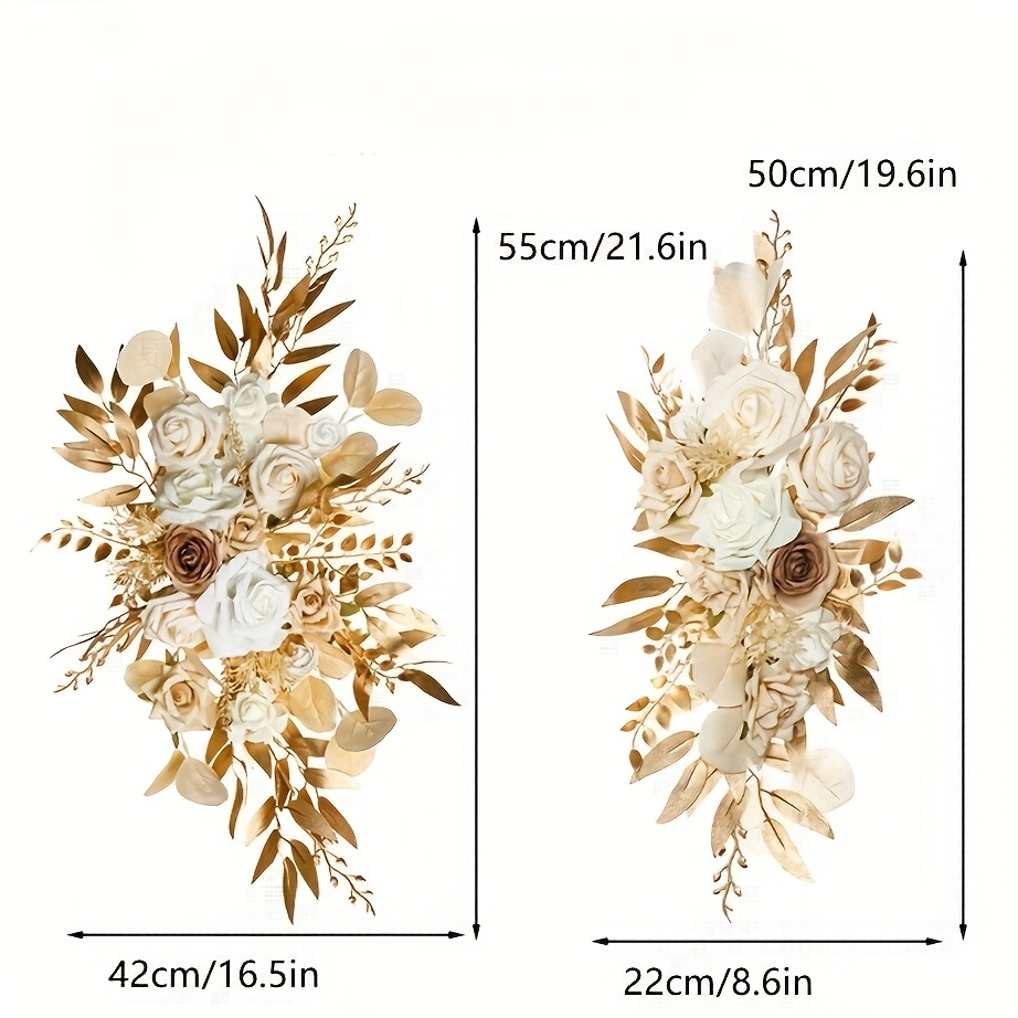 Decorative Flowersbeige Cross-border Chairback Flower 2025 New Simulation Bouquet High-end Wedding Table Staircase Decoration Handmade Finished Product