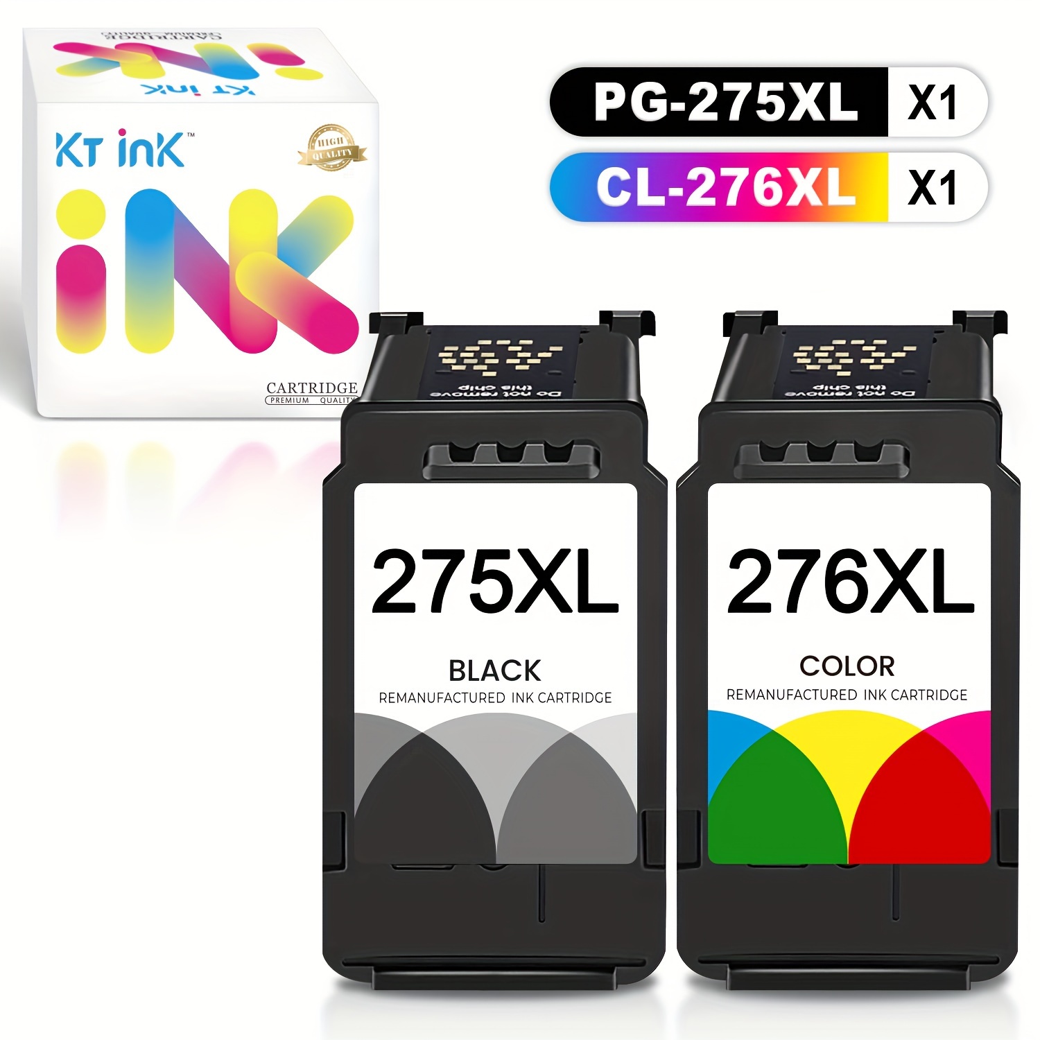 

Pg275xl Black Cl276xl Color Remanufactured Ink Cartridge Compatible For Ts3520/ts3500//tr4720/tr4700/tr4722 Printers