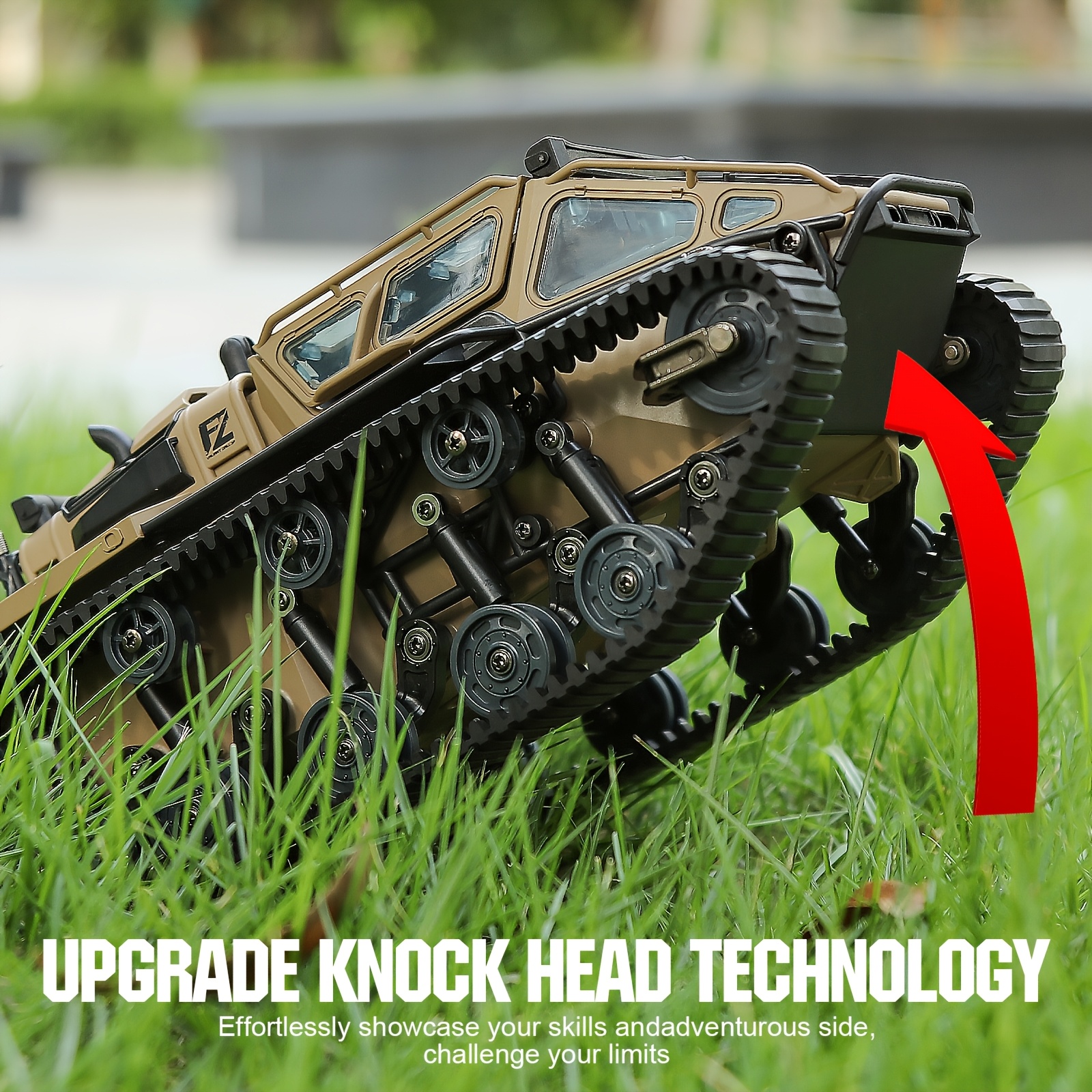 1:16 Scale RC Tank - High-Speed 10KM/H Off-Road Crawler with 4WD, 360° Rotation, All-Terrain Treads, USB Rechargeable Batteries (2 Included) - Remote Control Military Truck Toy for Kids & Adults, Birthday/Christmas Gift