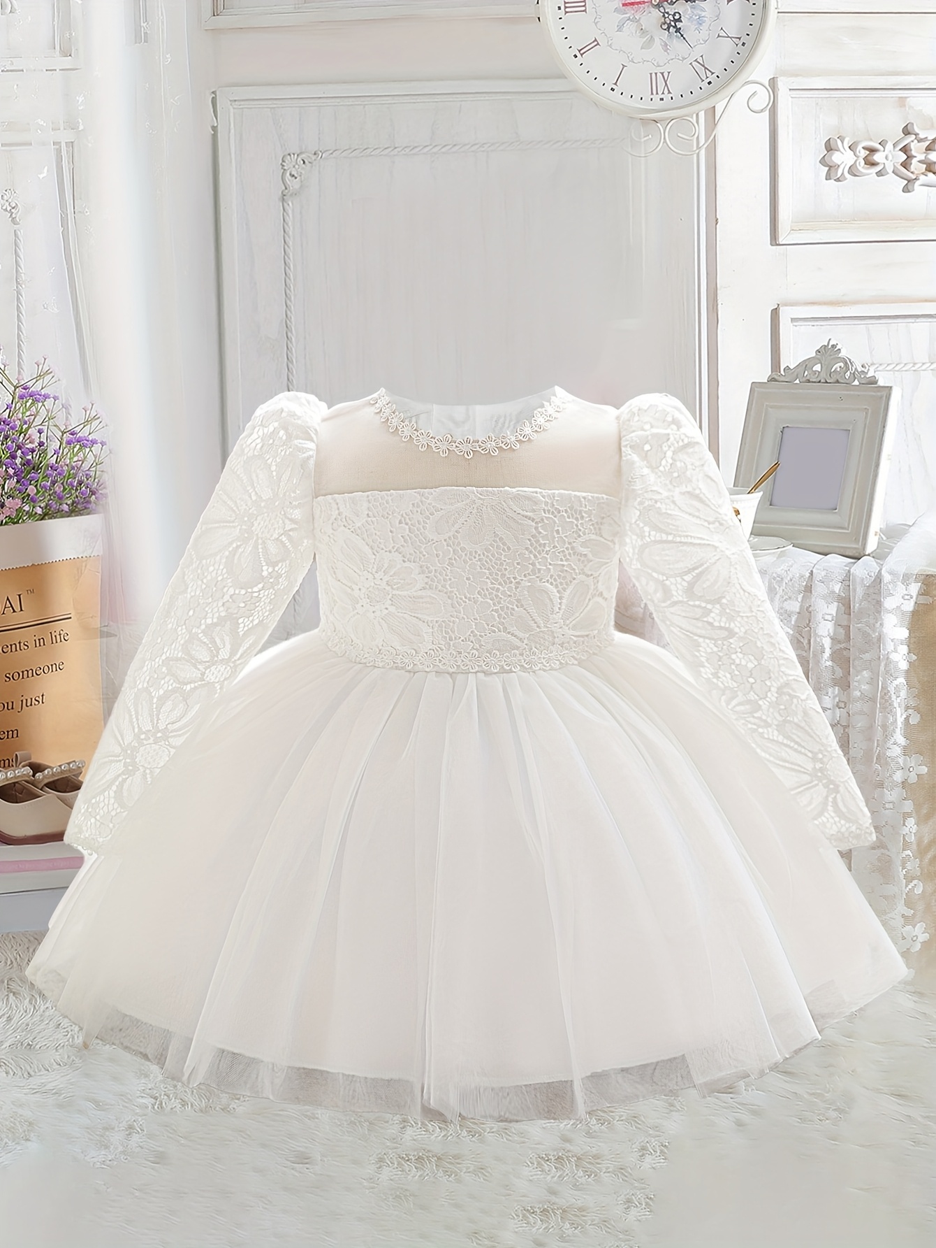 baby birthday wedding guest dress long sleeve Temu Mauritius