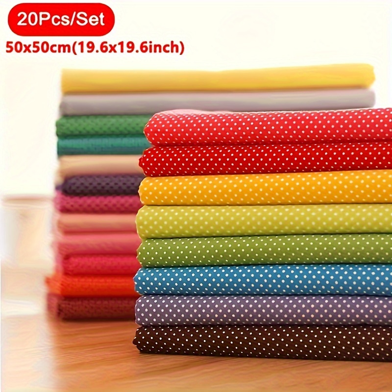 

Lot de 20 Pièces de Tissu à - Couleurs Assorties, Carrés de Quilting en Coton pour Loisirs Créatifs & de Couture, Cadeaux Idéaux pour Noël, Thanksgiving, An