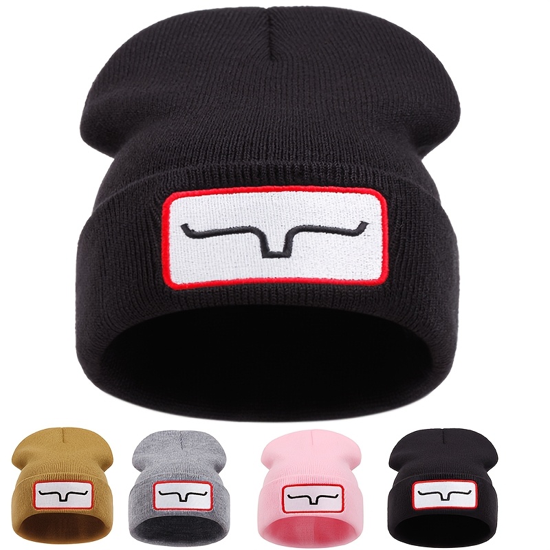 

1pc Simple Embroidered Knitted Hat For Men And Women In Autumn And Winter Outdoor Warm Sports Event, Hip Hop, Beanies