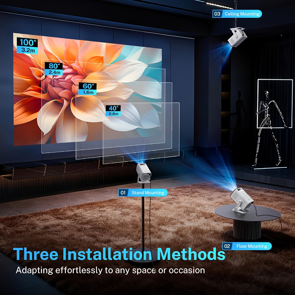 Mini Smart Video Projector with Built-In Apps