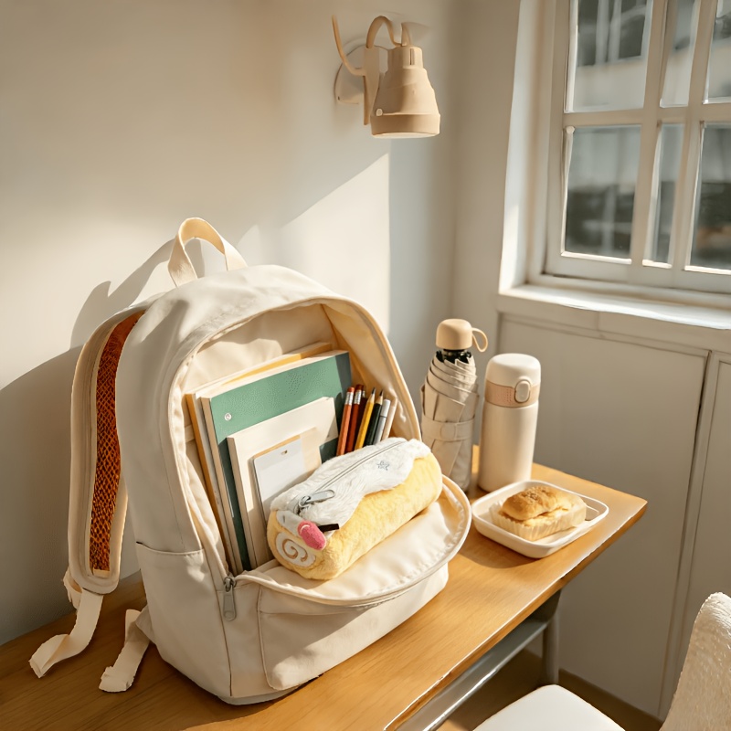 TEMU Trousse à crayons duveteuse et mignonne pour étudiants et bureau - Fournitures douces de grande avec adorable peluche, porte-fournitures de