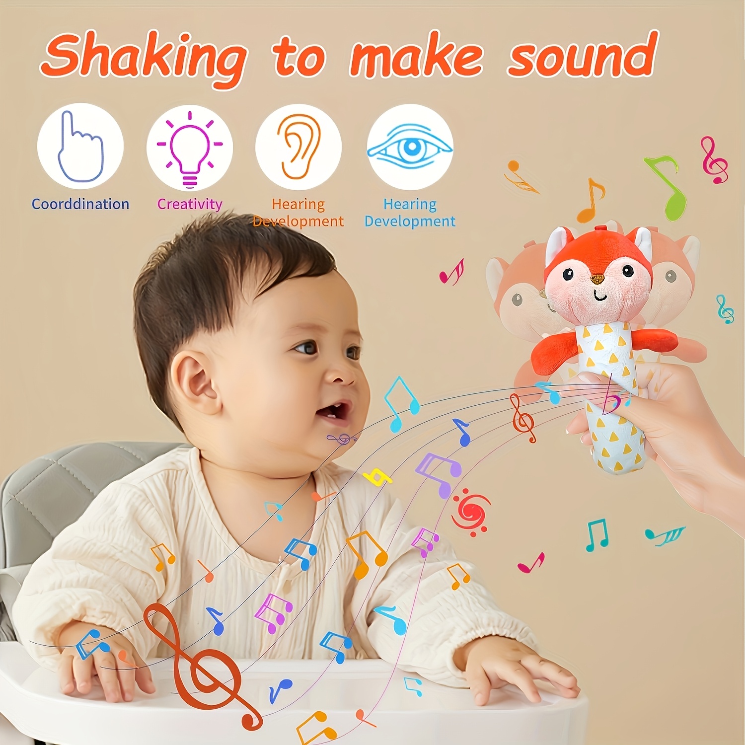 Forest Animal Series Baby Hand-Held Bell Toy