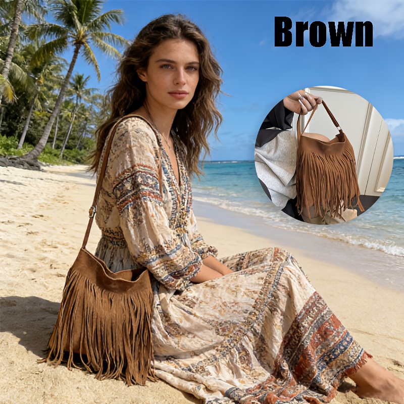 Fashionable Fringe Crossbody Bag, Shoulder Bag, Bohemian Style Fringe Crossbody Bag, Made From High-quality Durable Materials, Western Fringe Bag, Suitable For Everyday Commuting And Stylish Outfits