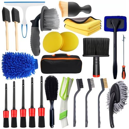 heavy duty professional car cleaning brush suitable for air vents crevice tool with non electric plastic brush multi interior detailing for car dashboard vents tight spaces automotive repair detailing kit