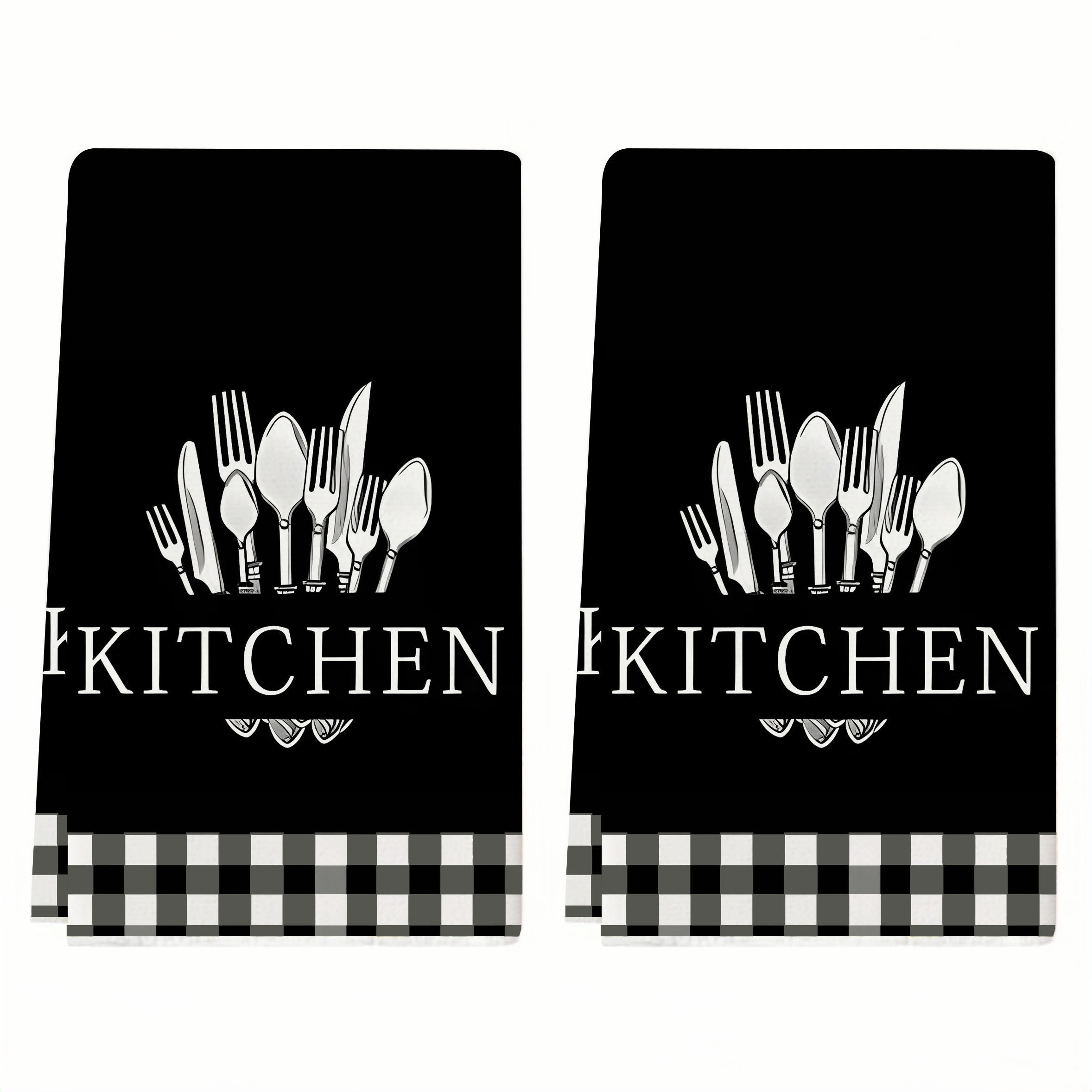 

2pcs Kitchen Towels - Ultra Absorbent Microfiber, Drying Dishes & Hands, Ideal Housewarming, Gift, Or Birthday Present