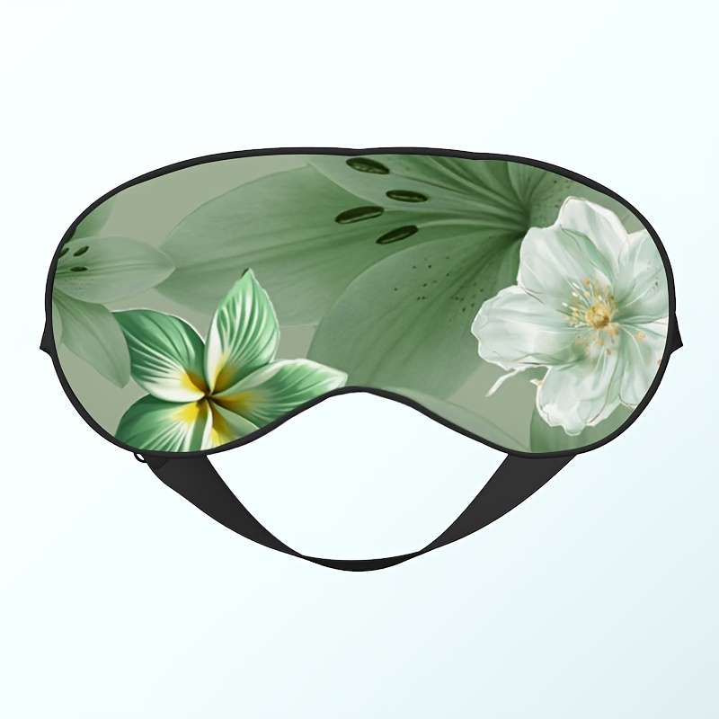 TEMU 1pc, un design avec un motif de magnolia sur un fond . Ce masque pour réglable affiche un avec une sangle souple, ce qui le compact et portable