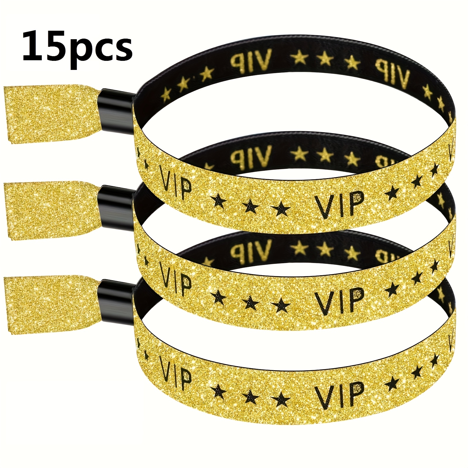 TEMU 15pcs Vip Bows & Ribbons Wristbands, Party Wristbands, Fabric Wristbands For Weddings, Party Events, Concerts, Trade Shows, Holiday Supplies,