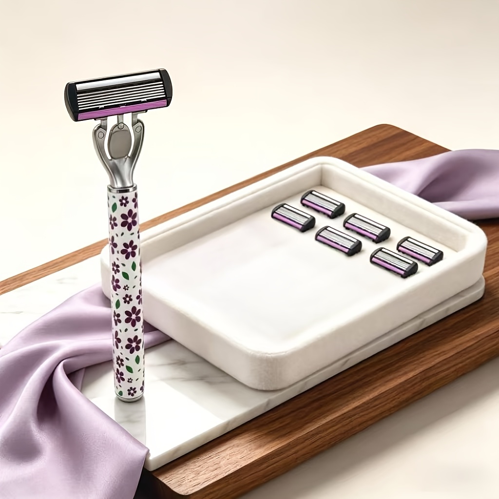 E-shop 6-teiliger Petal Shaver mit 1 Griff 6 Ersatzköpfen, jeder mit 6 Präzisionsklingen. Ultrascharfe 6-lagige Klingen für eine gründliche , die