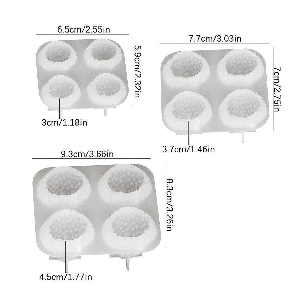 TEMU Stampo per Candele, Set da 3 Pezzi - Stampi in Silicone a Forma di Fragola Grandi/Medie/Piccole, Stampo Fai da Te per Candele Profumate alla