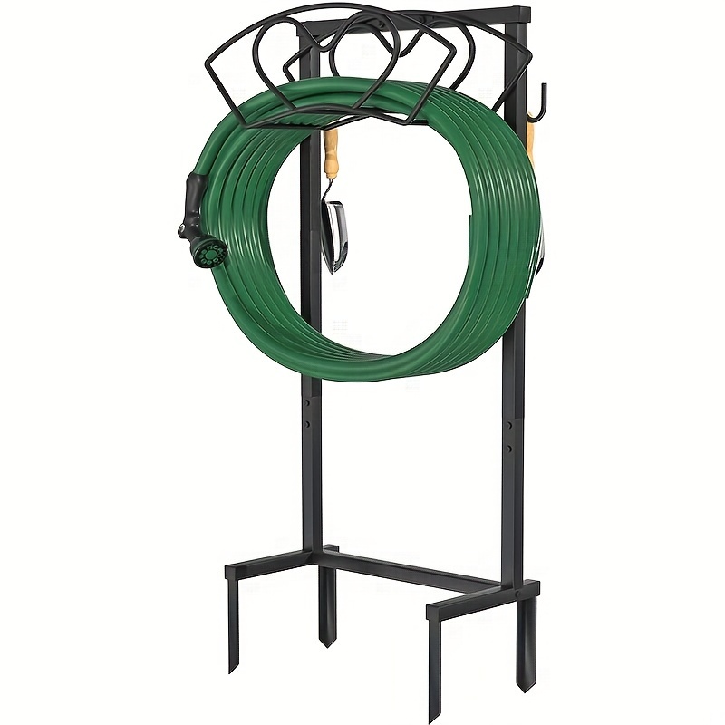 TEMU 1pc Hose Holder, Sturdy Garden Hose Holder, 4-legged Garden Hose Reel, Easy Assembly, Water Hose Holders For Outside, Detachable Metal Garden