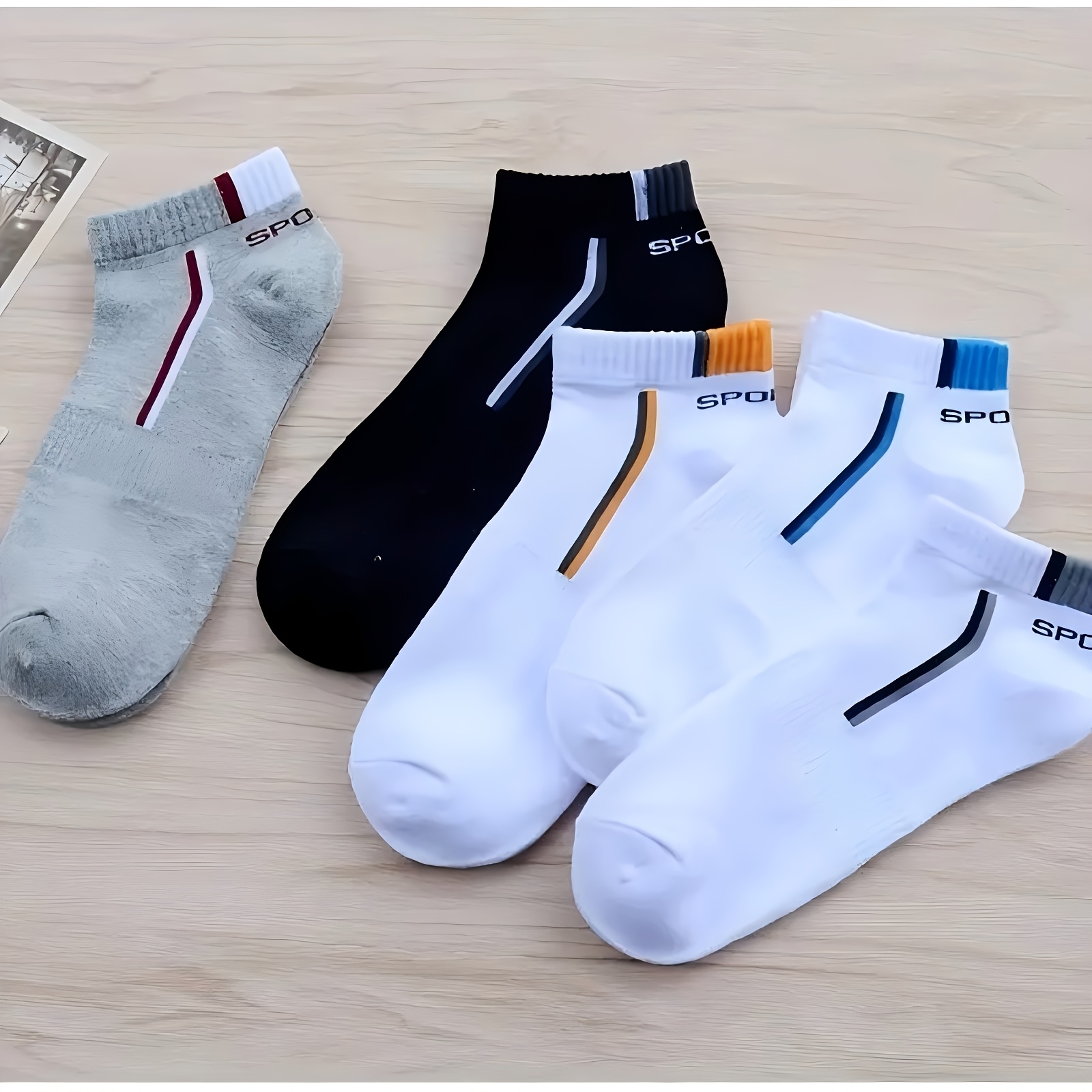 5 pares de calcetines con estampado de letras. - Imagen 3