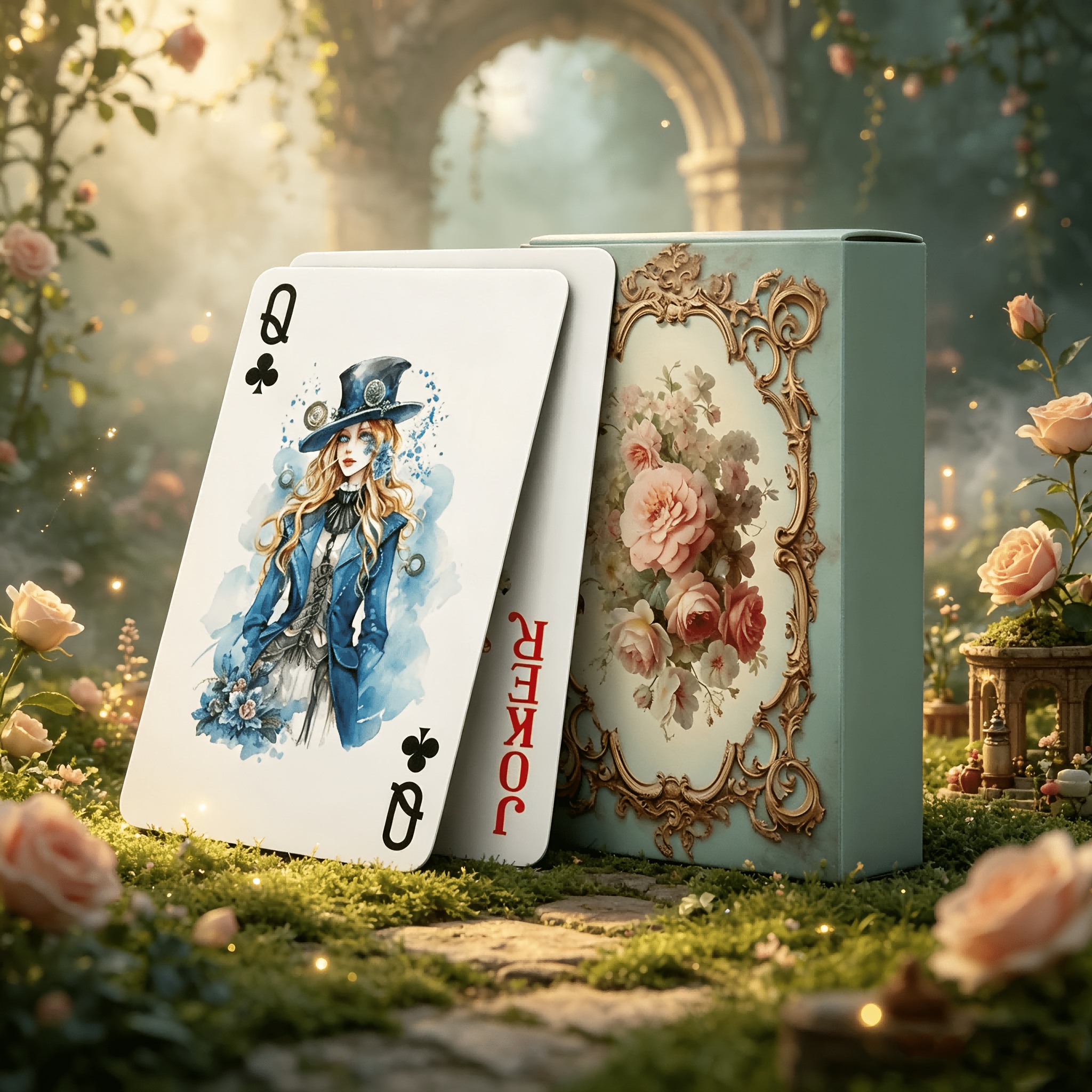 TEMU Carte da gioco in stile vintage, carte da gioco a tema tea party, 54 diverse e illustrazioni, carte da gioco gamma, materiale cartaceo qualit� ,