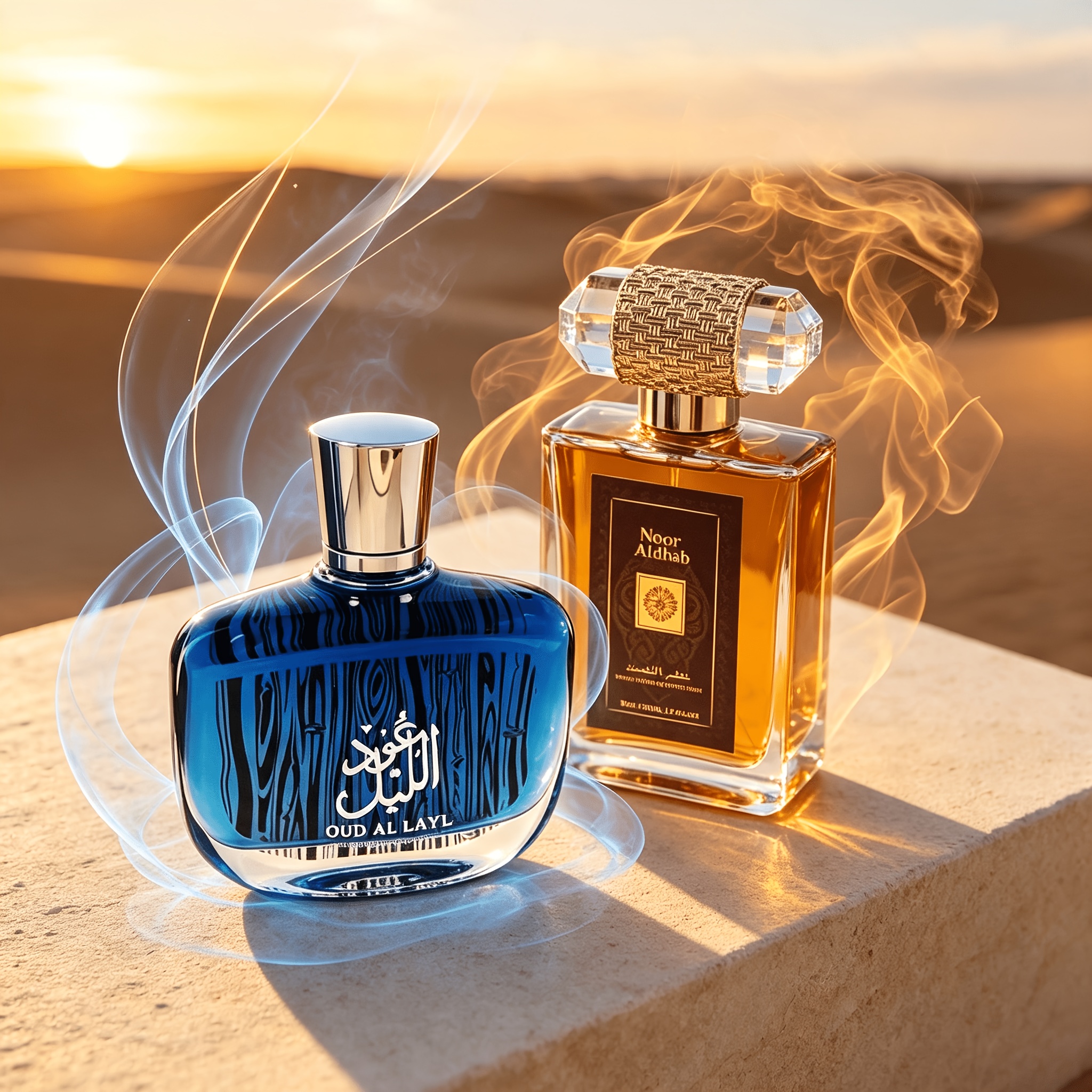 Image of 2pcs Set Noor Aldhab Large Capacity Middle Eastern Arabic Men's Eau De Parfum /sandalwood Notes Long-lasting Eau De Parfum, Suitable For Dating, Daily Use, Weddings And Special Occasions