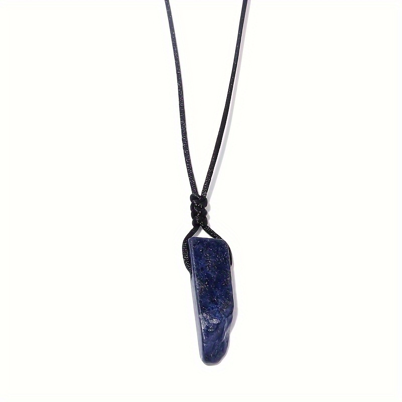 Handmade Natural Stone Rectangular Pendant Necklace