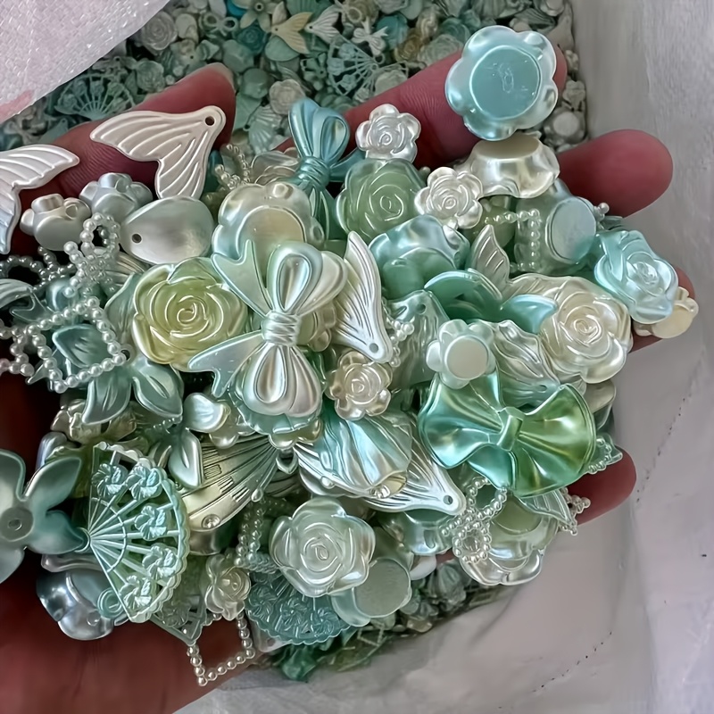 TEMU Ensemble de 150 perles en résine faites à - Rose doré - Étoile - - Nœud - Convient pour coque de téléphone, pince à cheveux, perles de rose