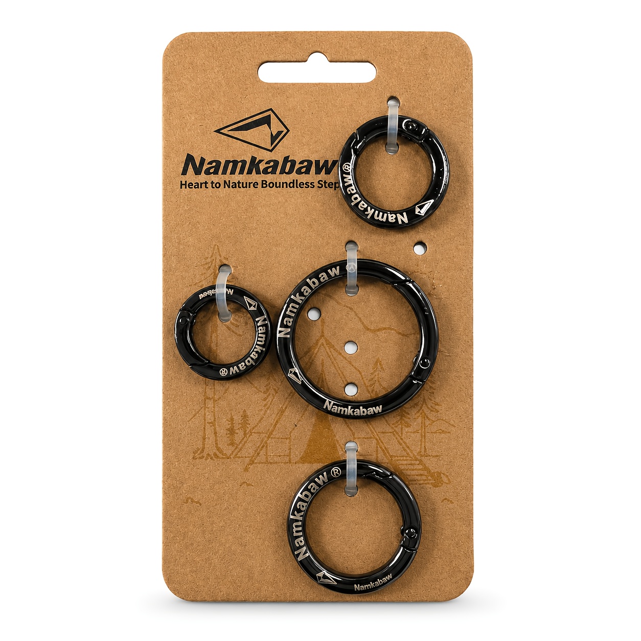 TEMU 4 pezzi Namkabaw Anelli aperti rotondi spessi a molla multi-misura, portachiavi, ganci circolari reversibili, accessori per zaini da esterno,
