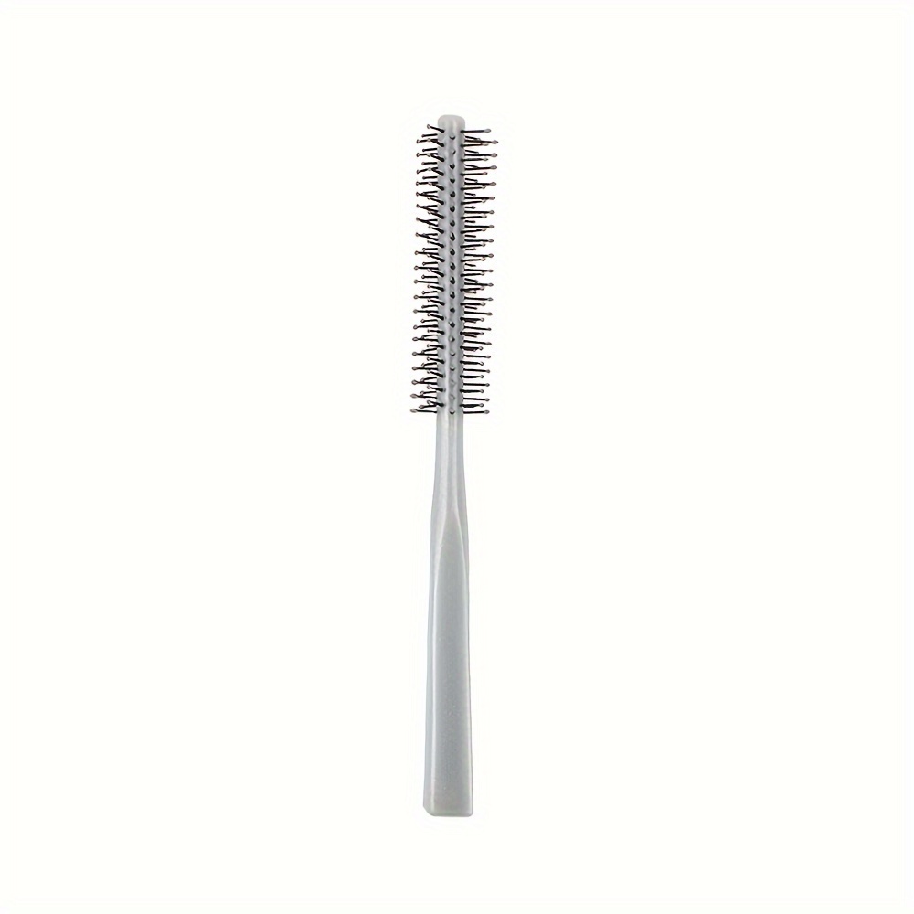 TEMU Nylon Bristle Hair Comb For Normal Hair - 8-row Round Detangler Brush With Abs Plastic Handle For Smooth Styling - Wet And Dry Use, Flexible And Non-tangling