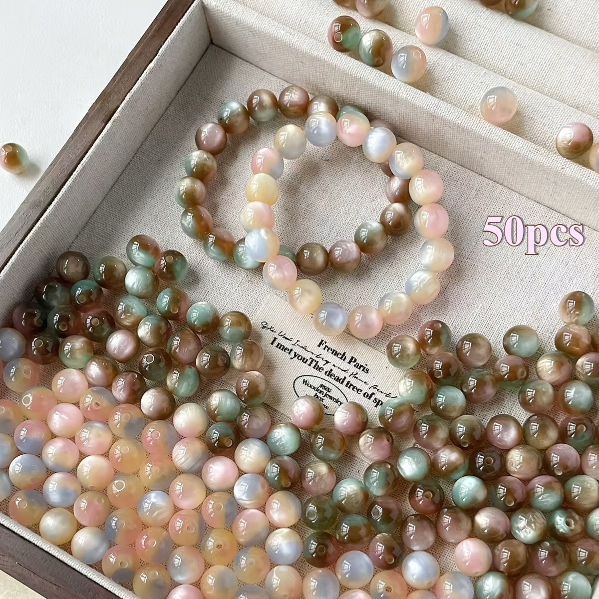 50pcs EFREY Resin Cat Eye Beads for Jewelry Making