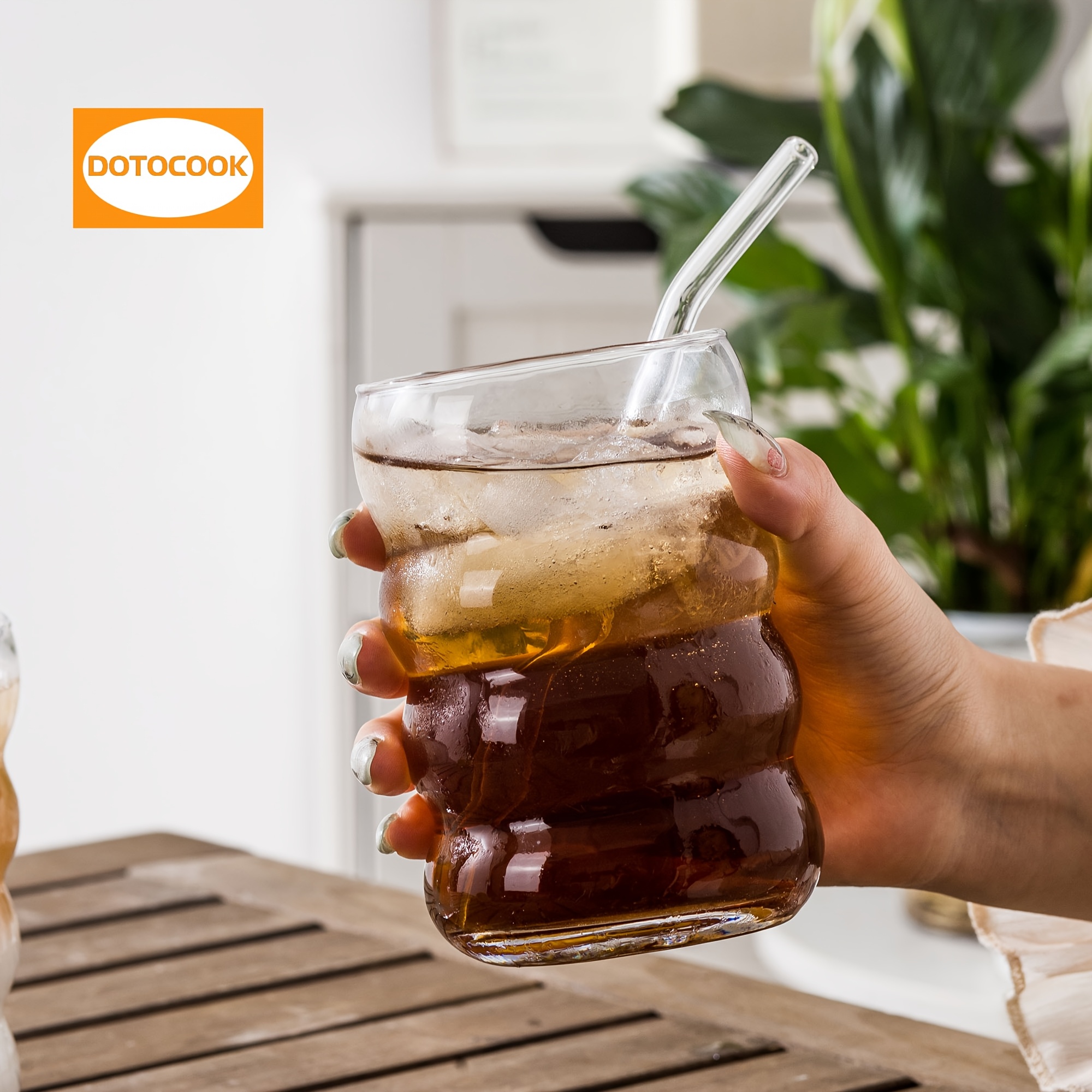 Gobelet Avec Couvercle En Verre Olvini Gobelet En Verre De 391 Ml Avec Paille Et Couvercle, Gobelet Réutilisable Pour Eau, Matcha Et Café De Voyage (marguerite Gobelet En Verre Avec Paille