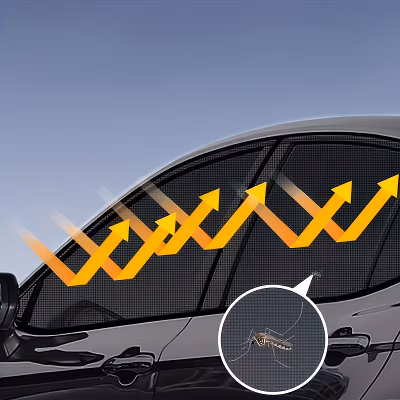 2 4 car window shades and mosquito net curtains foldable all weather black privacy uv protection and insect screen for cars trucks suvs use Product details 3