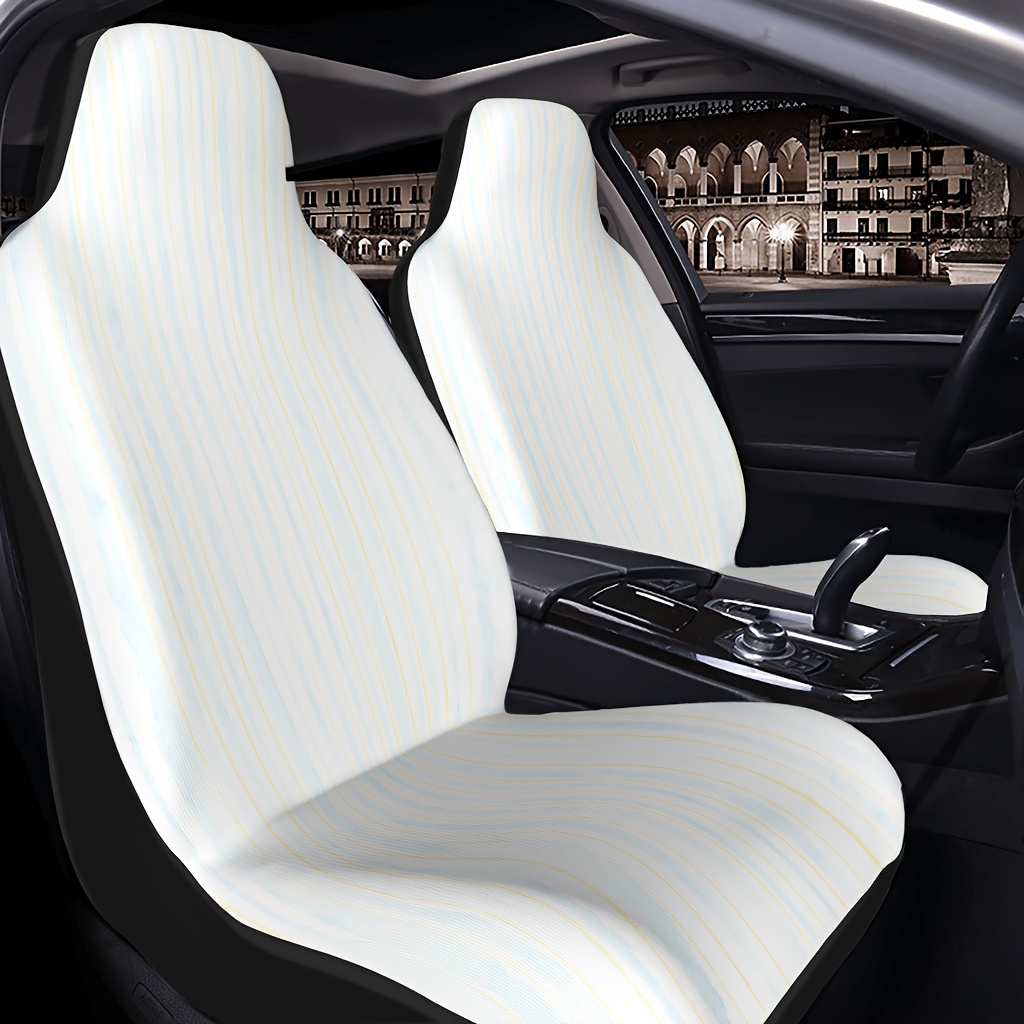 TEMU 1pc Front Car Seat Cover Suitable For Multiple Models, Striped Minimalist Fit Seat Protector With & Machine Washable Cover, Suitable For Car,