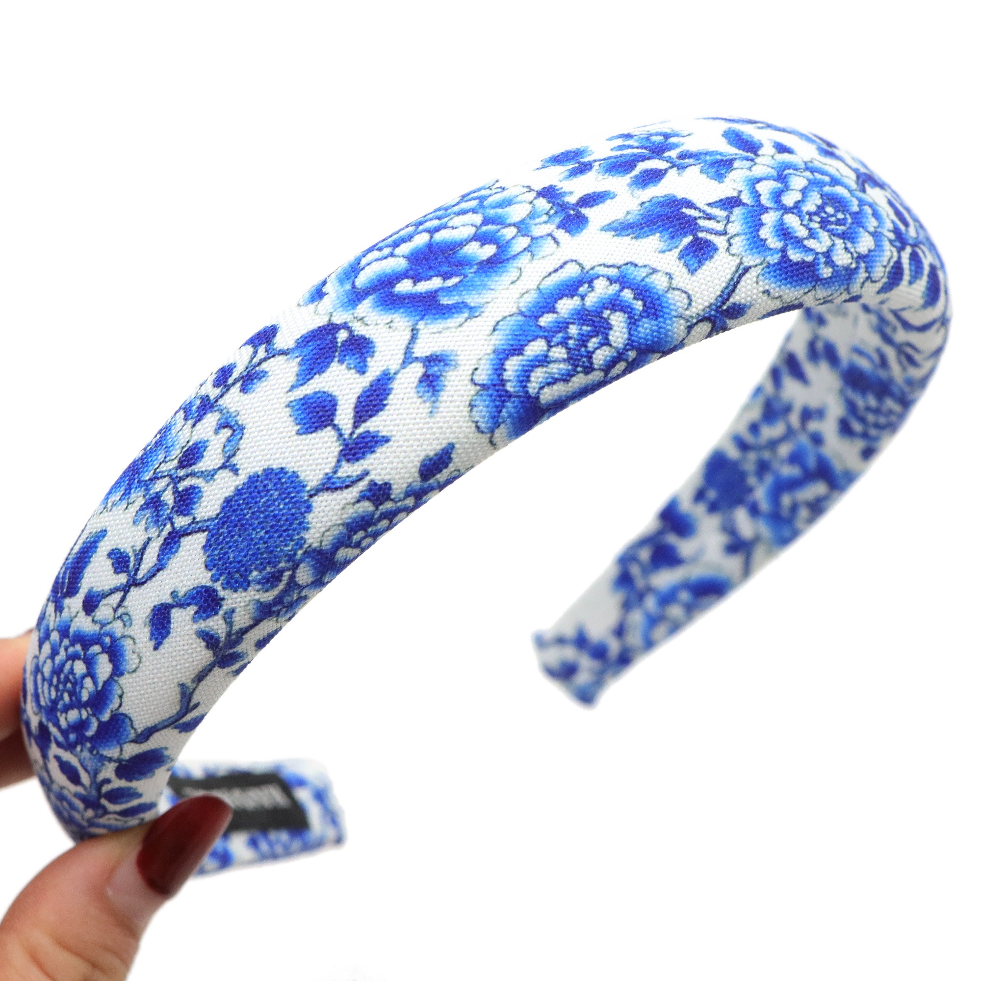 TEMU 1pc Blue Flower Headband For Women All-match Wide Brim Bowknot Fashion Headband For Travel, Vacation, And , Hair Accessories