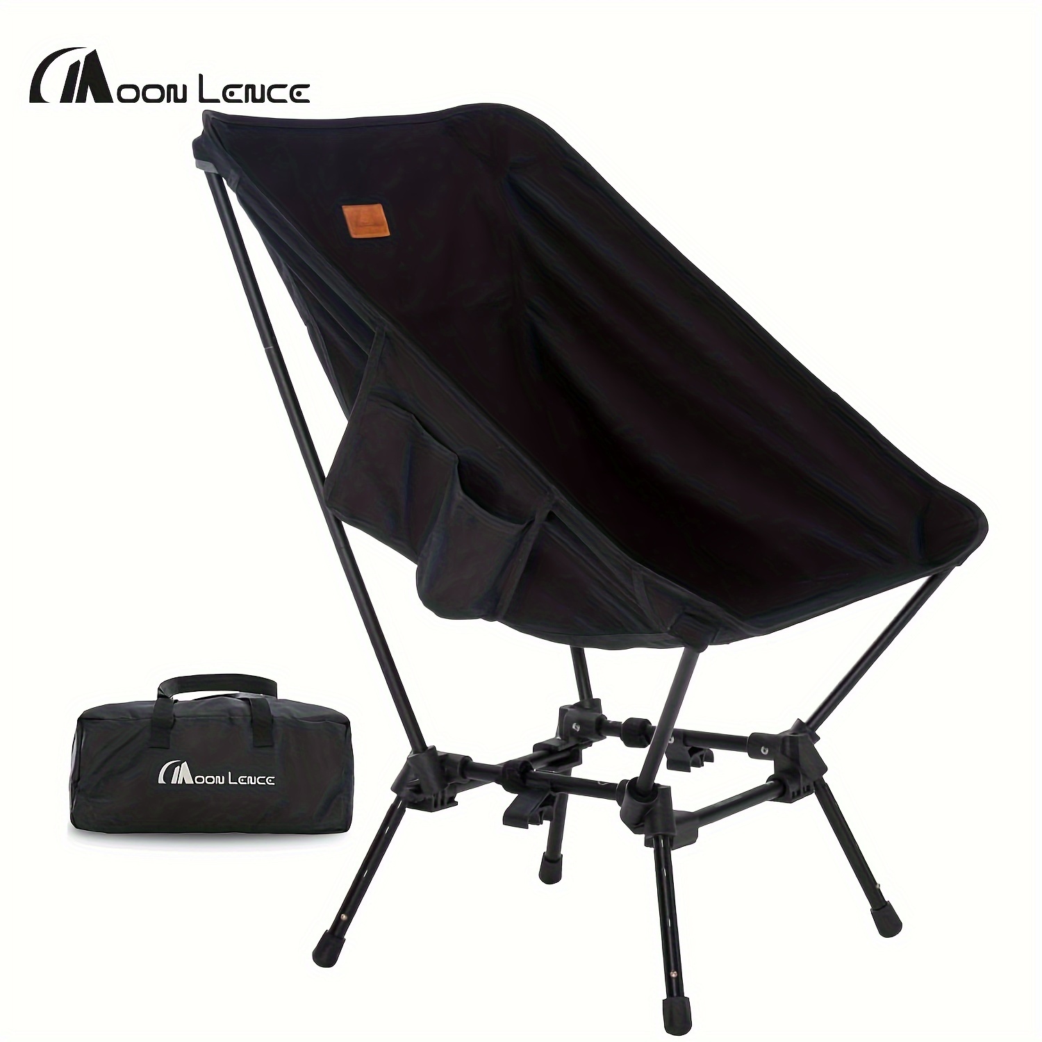 

Moon Lence Oversized Camping Chair, Compact Backpacking Chair, Folding Chair With Side Pockets, Portable Chair Lightweight Heavy Duty For Hiking & Beach