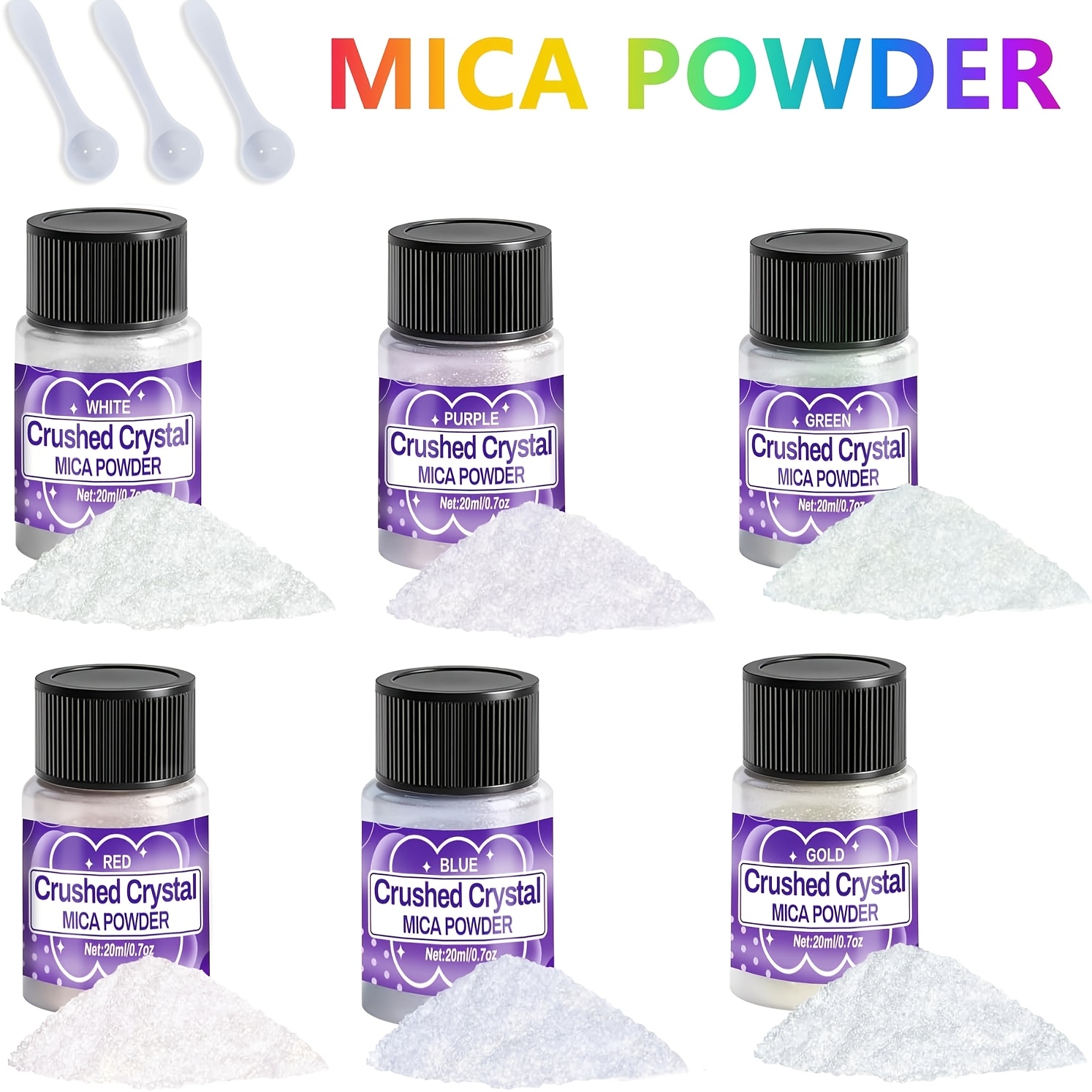 TEMU Mica Powder For Epoxy Resin, 6 Colors Pigment Powder, Metallic Pearlescent Dye For Soap Making, Candle, Nail Art And Crafts