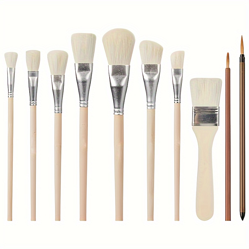 

10pcs Brushes For , Mop Set For Painting, Mop Brushes For Painting Sheets