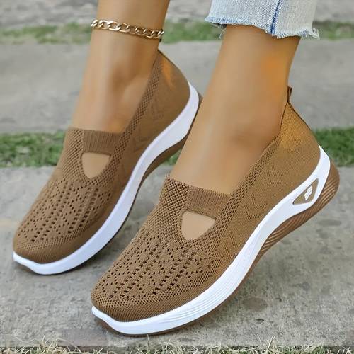 fashionable breathable open toe womens sneakers casual walking shoes with lightweight flat design featuring a comfortable solid color fabric upper lining and synthetic sole women shoes