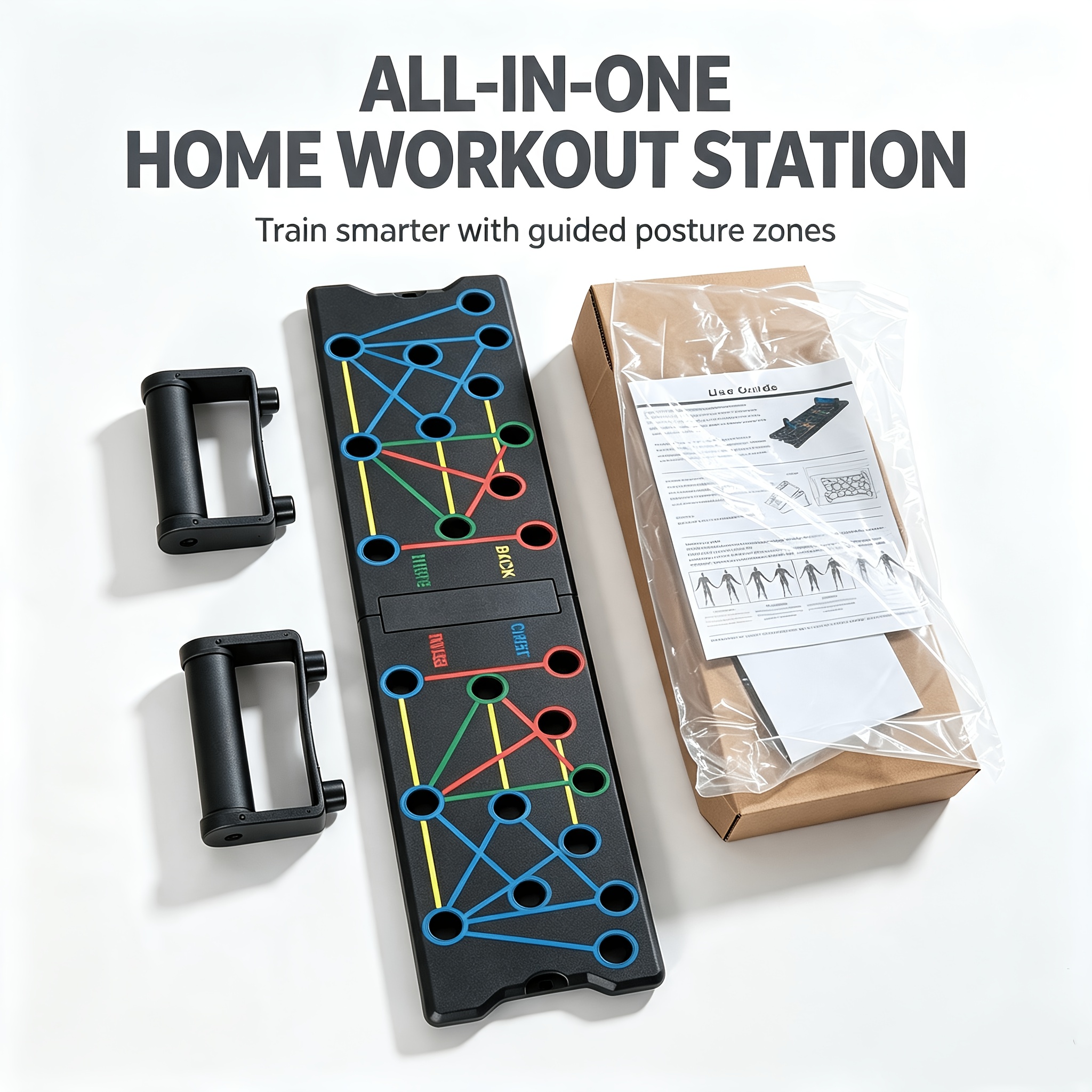 TEMU Planche de Push-Up Multifonctionnelle, Équipement de Fitness à Domicile Système d'Entraînement de Force Professionnel, Tapis d'Entraînement de