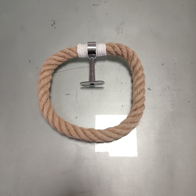 Image of Bohemian Chic Wall-mounted Towel Ring - High-quality, Perforated Design For Stylish Bathroom Decor