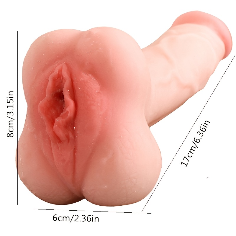 2 in 1 realistic   sleeve with vibrating   soft tpe skin vagina   for couples adult   toy details 1