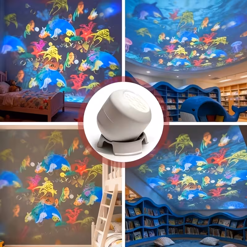 projecteur led océan étoilé, veilleuse à projection rotative à 360°, lampe dambiance à branchement usb, éclairage décoratif pour chambre, salle de jeux, salon Détails du produit 1