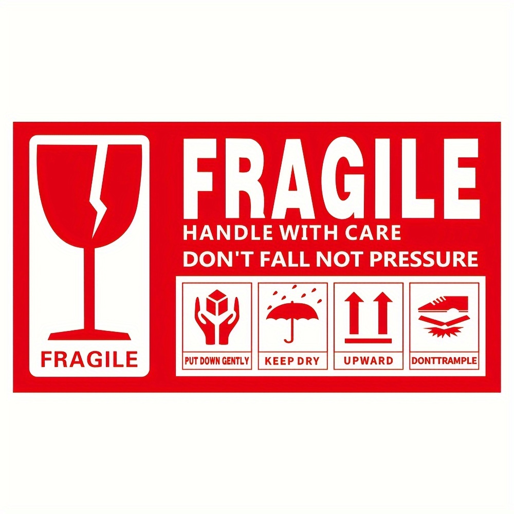 

120 Stickers Fragile English Labels Stickers Express Logistics Fragile Labels Warning Stickers Handle With Care Warning Stickers Anti-fall Disposable Stickers.