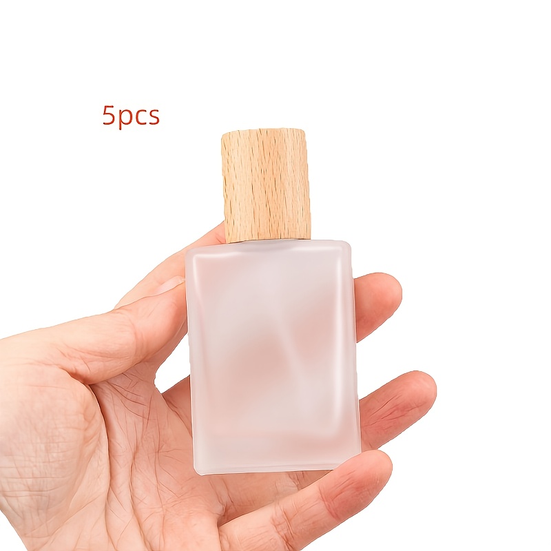 TEMU 5pcs F092 Screw Mouth Refillable Perfume Bottle 30ml Luxury Flat Square Glass Spray Bottle Detachable Empty Atomizer