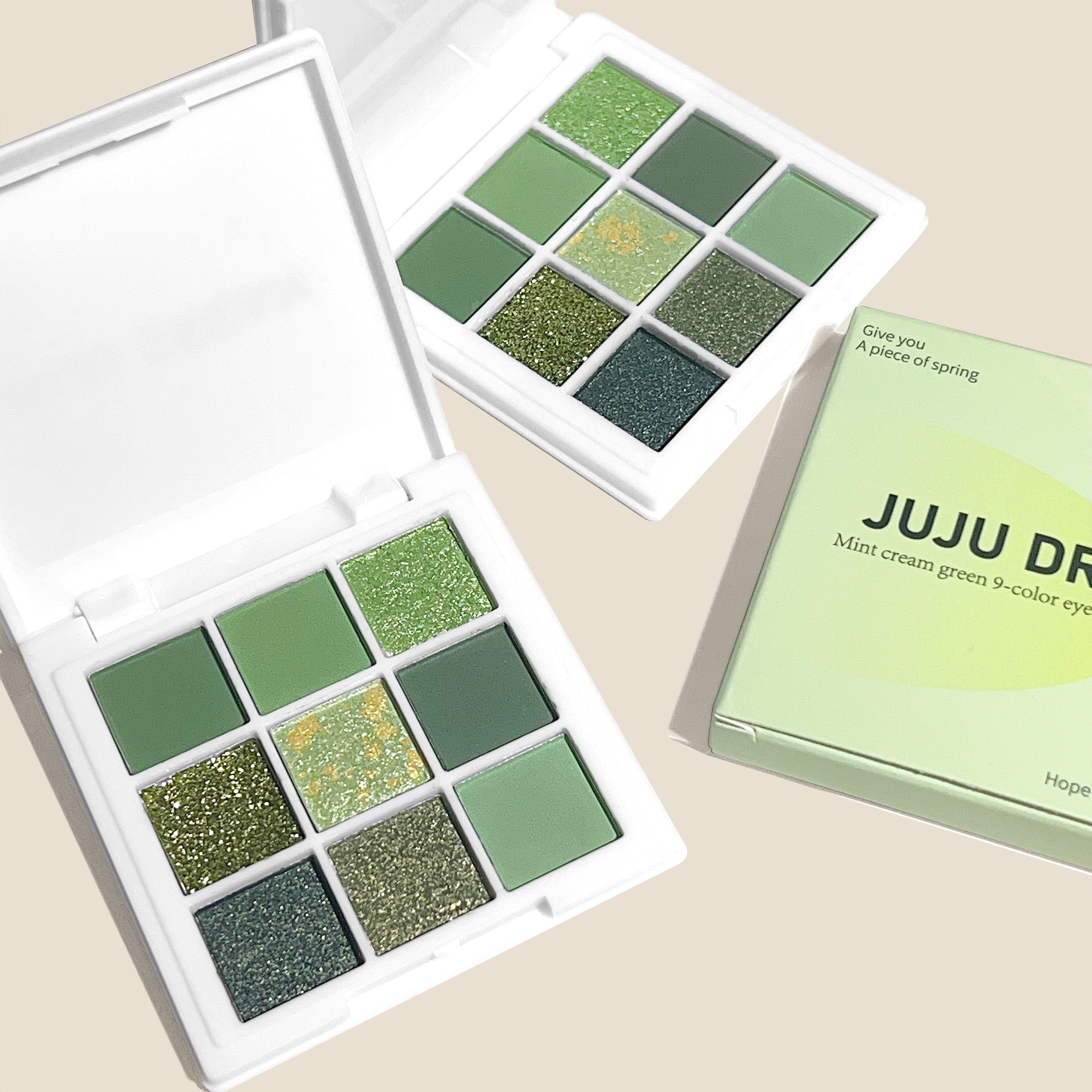 Beteligir Lidschatten-Palette Grün & Lila – 9 Farben, Hochpigmentiert, Matte & Schimmernde Nuancen